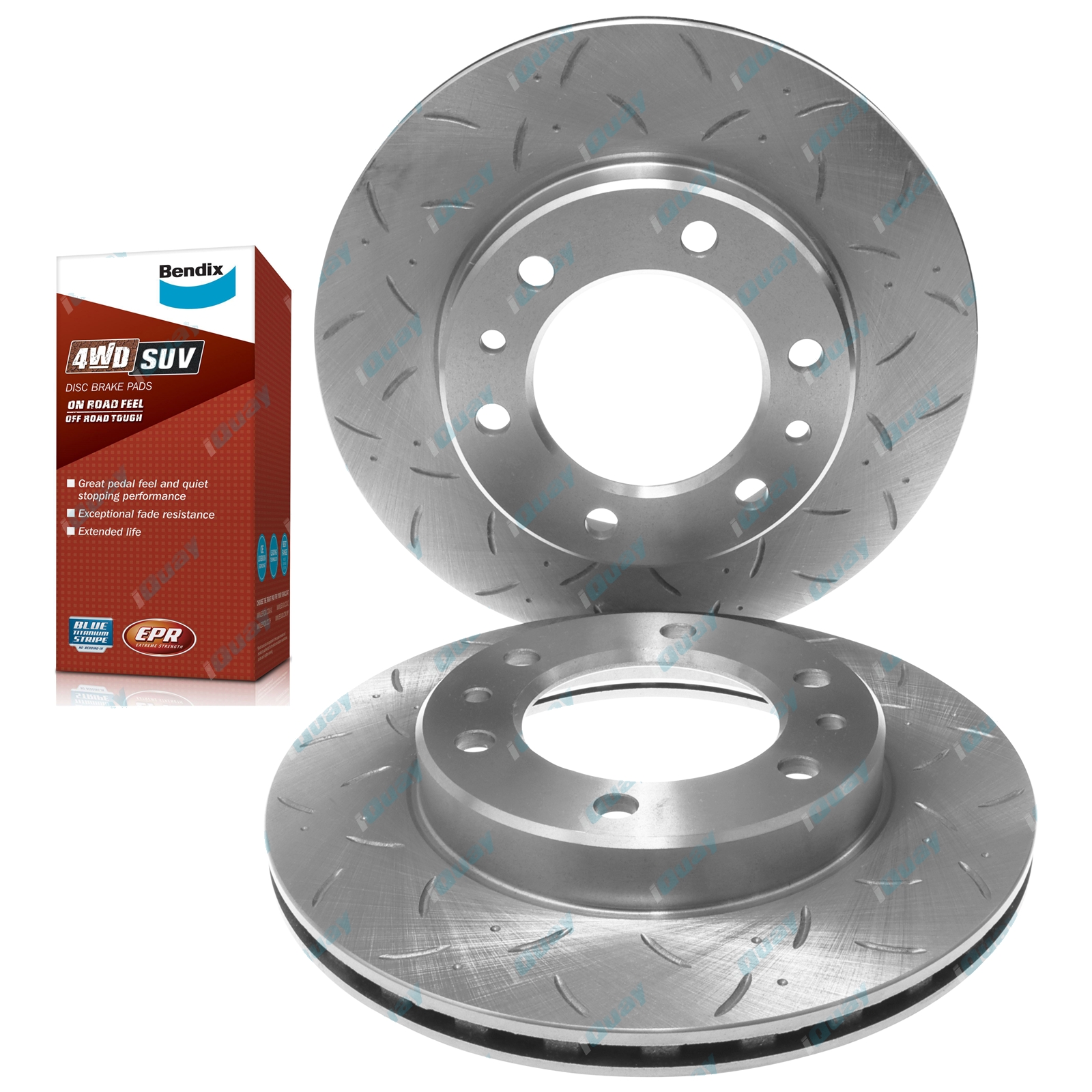 2 Drilled+Slotted Front Disc Brake Rotors for Hilux 89-99 4x4 LN106 ...